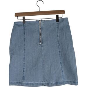 Harper Heritage Light Blue Top Front Zip Denim Skirt Size M
